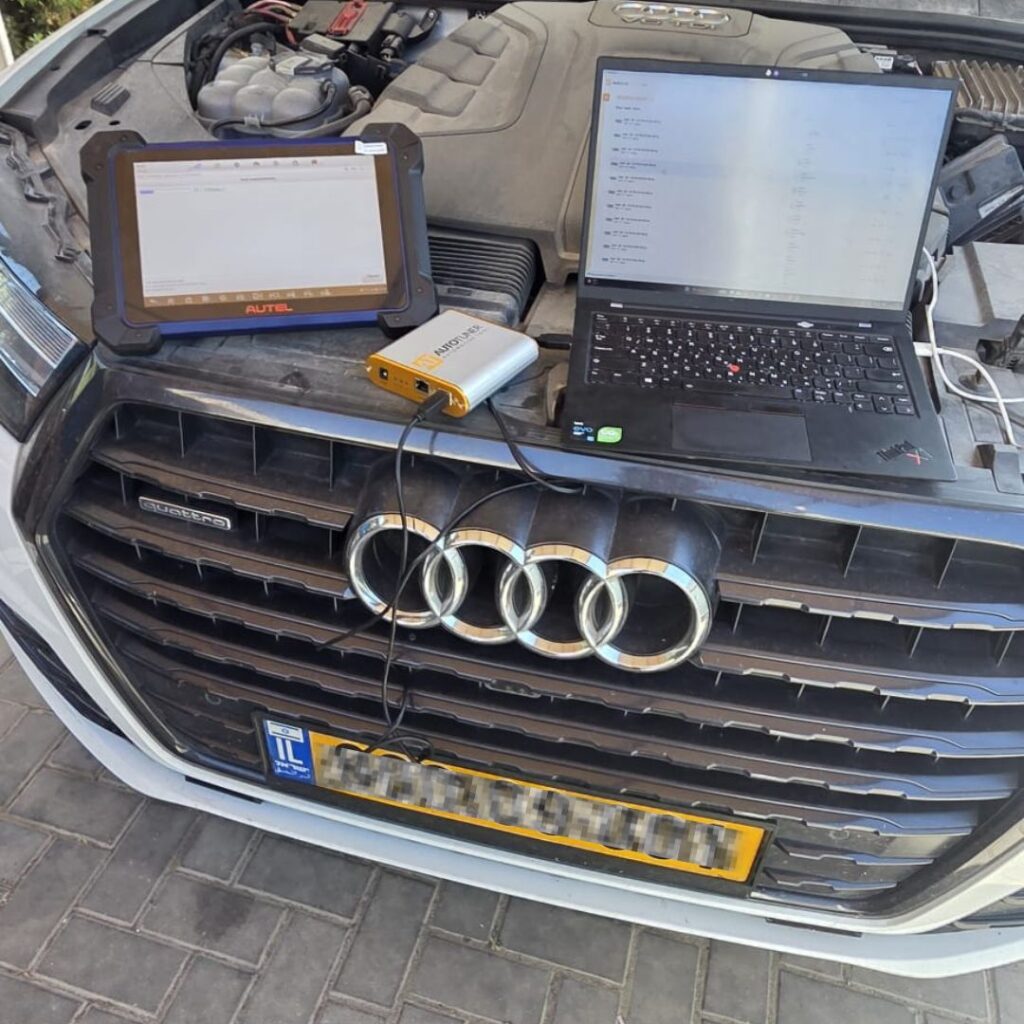 Audi Q7 Stage 1 + Full Emission - שדרוג תוכנת ניהול מנוע STG1 וכיול ECU מקצועי עם התאמה למערכות הפליטה, באמצעות ציוד דיאגנוסטיקה ותכנות מתקדם